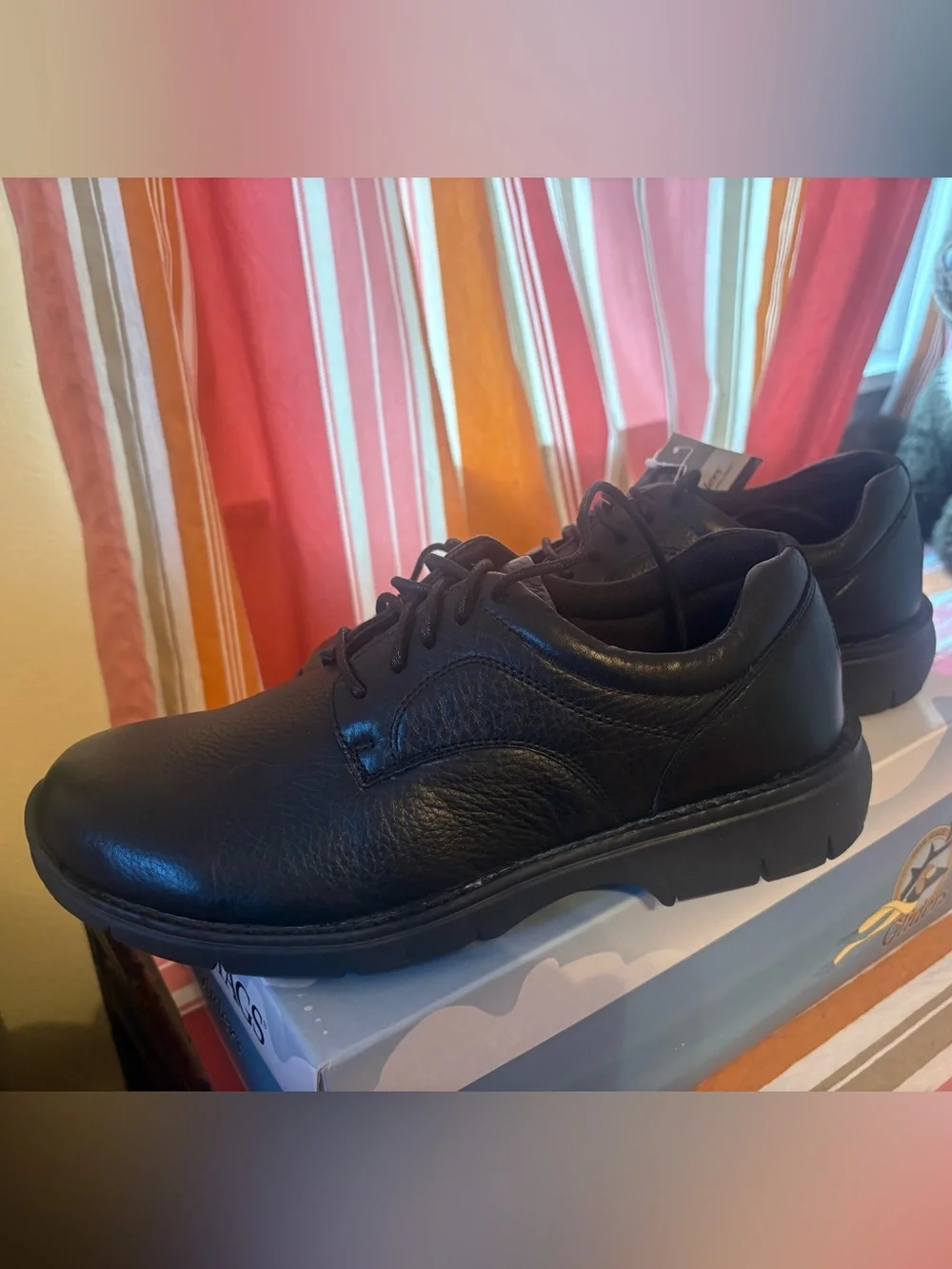 Deer Stags Black Leather Lace-Up Oxford